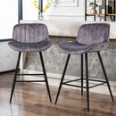 Livingandhome 2PCS Flannel Upholstered Bar Stools