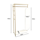 Livingandhome Modern Metal Clothes Rail with Mirror