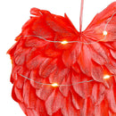 Livingandhome LED Light Red Feather Creative Hanging Ornament
