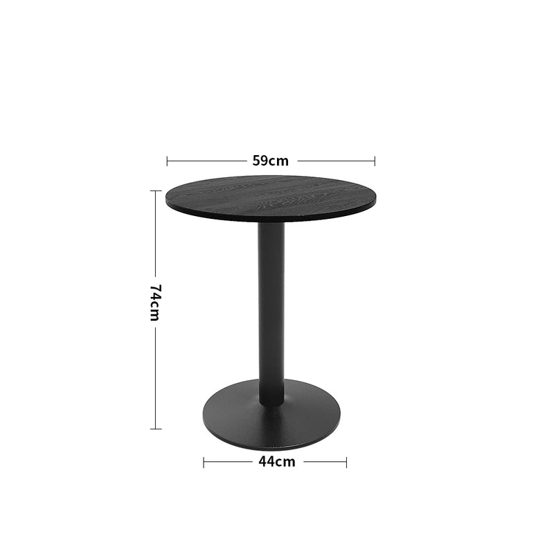 Livingandhome Modern Black Round Bistro Table