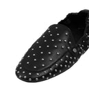 Studded Slip-on Loafers - Black