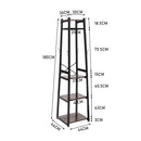 Livingandhome Industrial Style Clothing Rack with 4 Tiers of Shelves