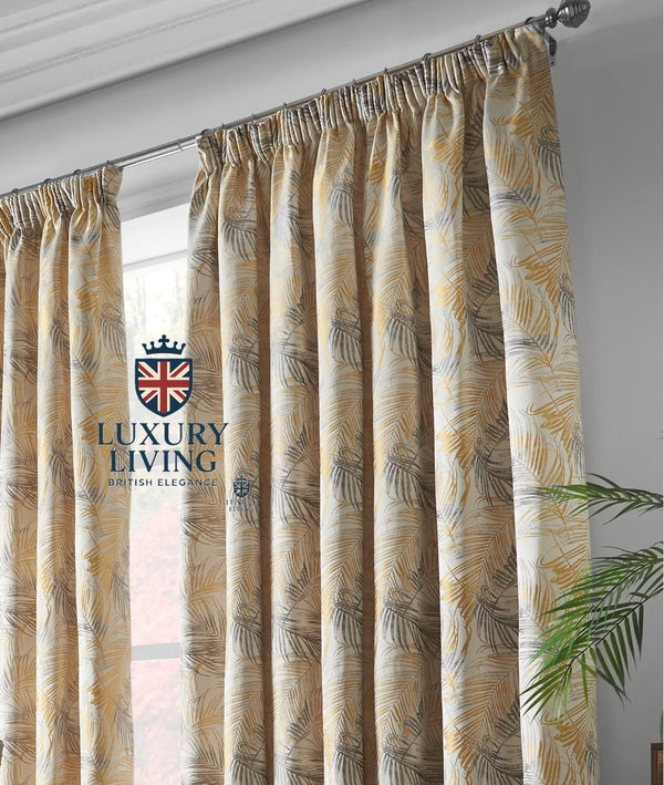 Fiji Jacquard Pencil Pleat Taped Top Curtains