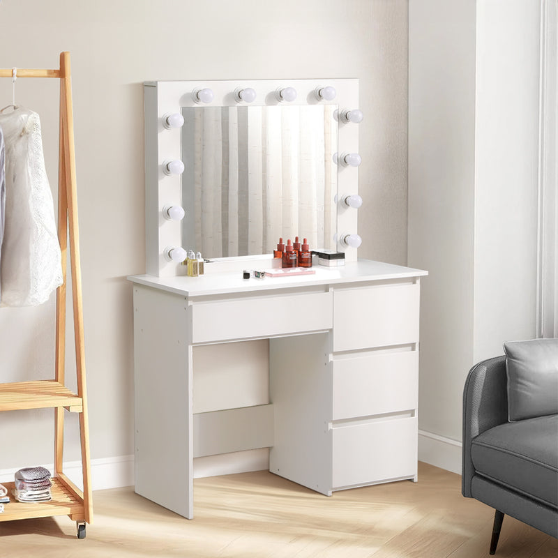 Livingandhome Dressing Table with Four Drawers and Mirror