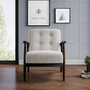 Livingandhome Solid Wooden Frame Upholstered Tufted Armchair