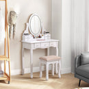 Livingandhome LED-Lighted Vanity Desk with Storage Drawers