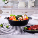 Lifeideas Black Cast Iron Hot Pot with Divider