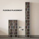 HOMCOM Set Of 2 CD Storage Units With Adjustable Shelves Cement Grey