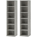 HOMCOM Set Of 2 CD Storage Units With Adjustable Shelves Cement Grey