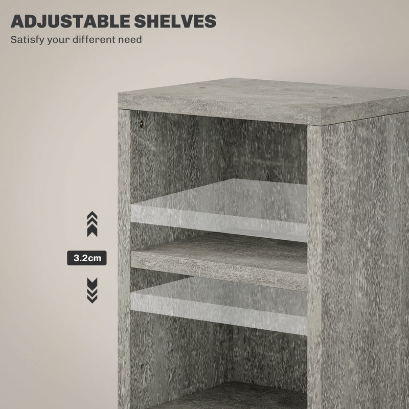 HOMCOM Set Of 2 CD Storage Units With Adjustable Shelves Cement Grey