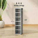 HOMCOM Set Of 2 CD Storage Units With Adjustable Shelves Cement Grey