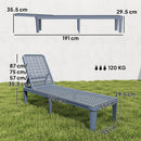 Outsunny Plastic Sun Lounger, 4-Position Garden Lounger Sun bed, Dark Grey