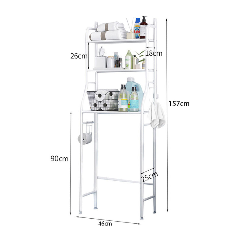 Livingandhome 3 Tiers Metal Bathroom Organizer Over Toilet Storage Shelves
