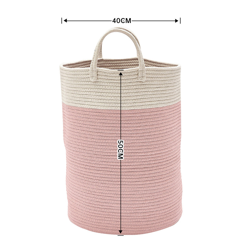 Lifeideas Round Pink Toy and Clothes Storage Basket
