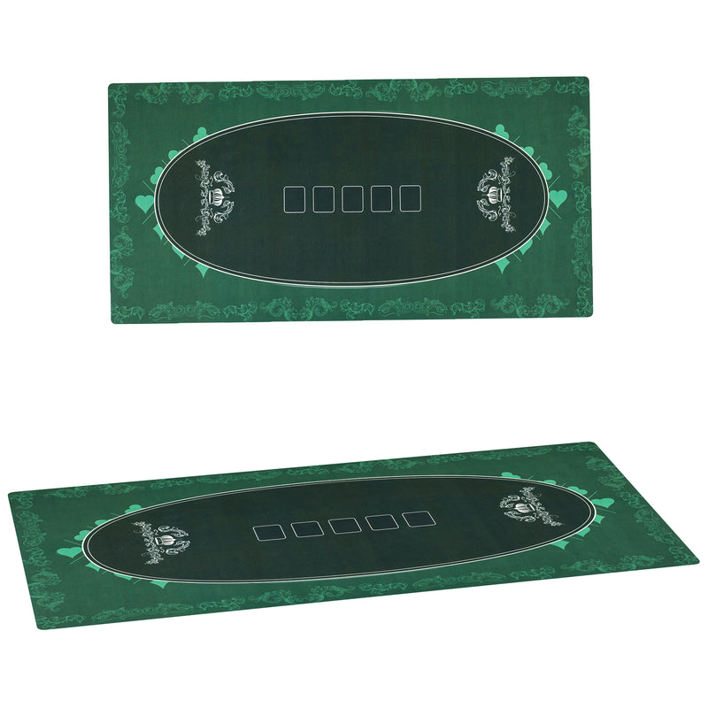 SPORTNOW 239.3 X 115.5 Cm Poker Mat 12 Player Water-Resistant, Green