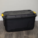 145L & 75L Heavy Duty Lockable Stackable Storage Trunks on Wheels in Black