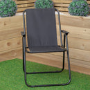 Black Lightweight Foldable Canvas Chair With  Plastic Armrests