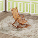 Livingandhome Bamboo Rocking Chair Foldable Recliner