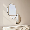 HOMCOM Pebble-Shaped Decorative Mirror, Set of 2 Wall Mirror, Black