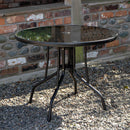 Outdoor 4 Person Round Glass Top Garden Dining Table Chairs Set