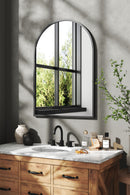 Cottonfy UK Arched Wall Mirror in Black Aluminum Alloy Frame