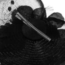 Black Feather Flower Mesh Fascinator