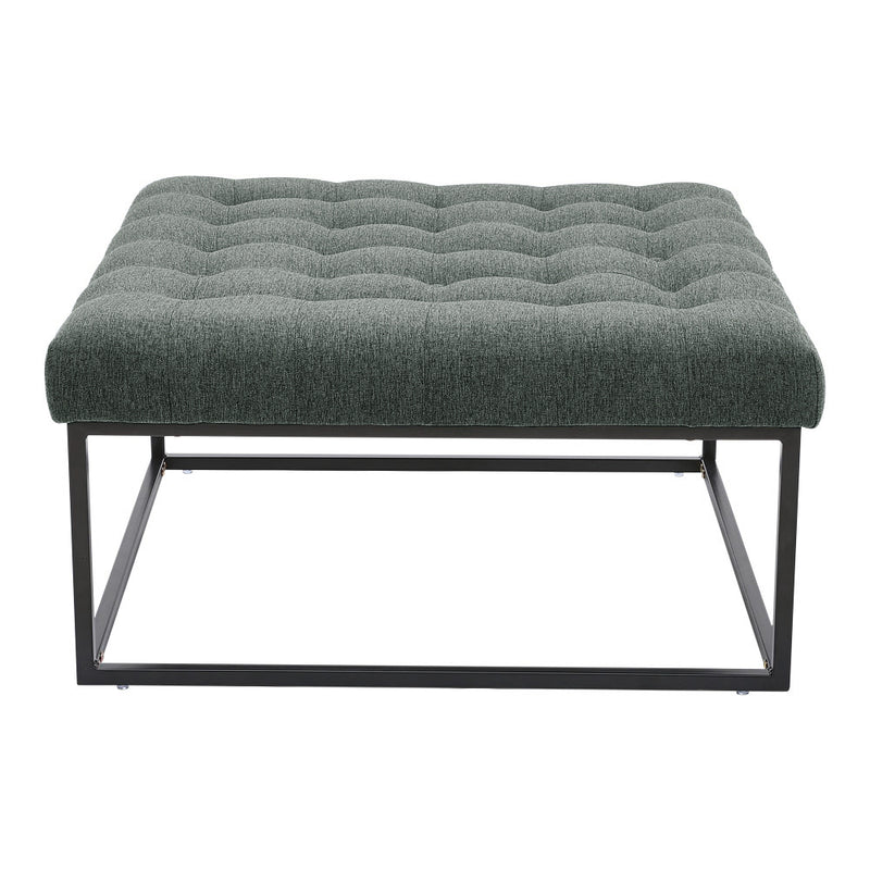 Livingandhome Square Linen Footstool with Metal Frame