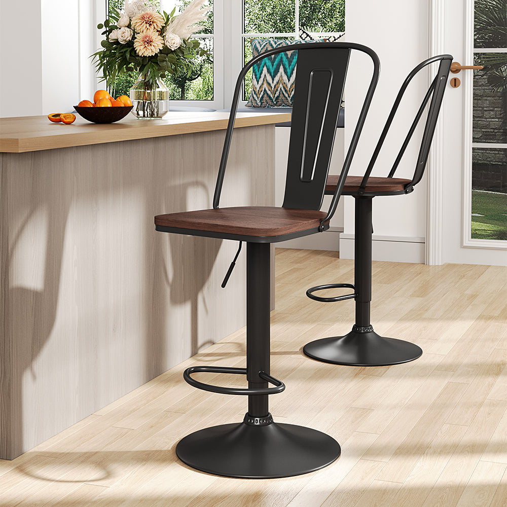 Livingandhome Set of 2 Rotating Kitchen Counter Stools