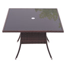 Garden Sanctuary Garden Wicker Tempered Glass Table with Parasol Hole