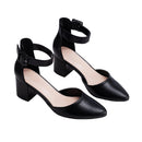 Comfortable Closed Toe Block Heels Pumps