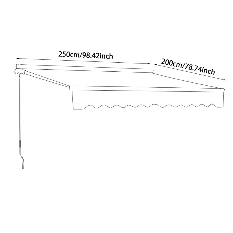 Garden Sanctuary Outdoor Retractable Patio Awning for Window and Door