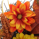 Large Autumn Daisy Maple Leaf Wreath Hanging Decoration