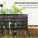 Outsunny Set of 2 Raised Beds for Garden with Metal Plant Stakes, Dark Grey