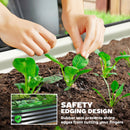 Outsunny Set of 2 Raised Beds for Garden with Metal Plant Stakes, Dark Grey