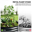 Outsunny Set of 2 Raised Beds for Garden with Metal Plant Stakes, Dark Grey