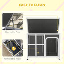 PawHut Wooden Dog Kennel Outdoor w/ Openable Top