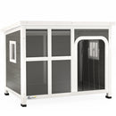 PawHut Wooden Dog Kennel Outdoor w/ Openable Top