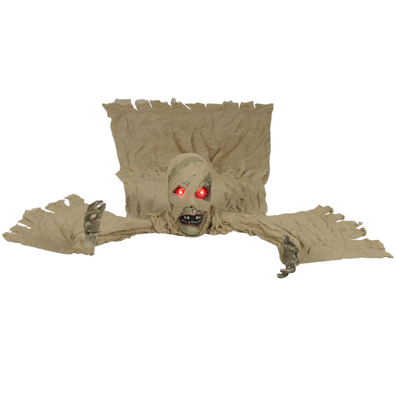 Outsunny Life Size Halloween Animated Crawling Mummy with Glowing LED Eyes