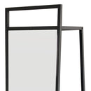 Livingandhome Metal Floor Mirror with Coat Rack Black
