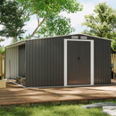 Breeins Steel Garden Shed with Log Storage