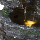 Garden Sanctuary Faux Rock Garden Fountain with Lights