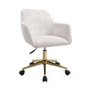 Livingandhome Velvet Upholstered Home Office Swivel Task Chair with Flared Arms