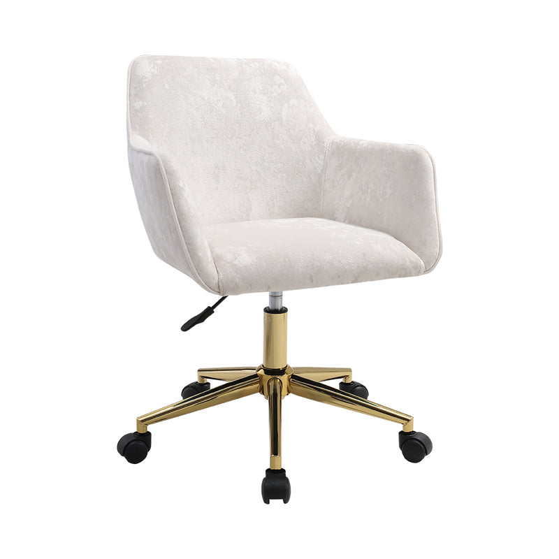 Livingandhome Velvet Upholstered Home Office Swivel Task Chair with Flared Arms