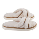 EVA Cross-Band Open Toe Fuzzy Slippers