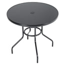 Breeins Outdoor Tempered Glass Garden Table With 4 Rattan Chairs