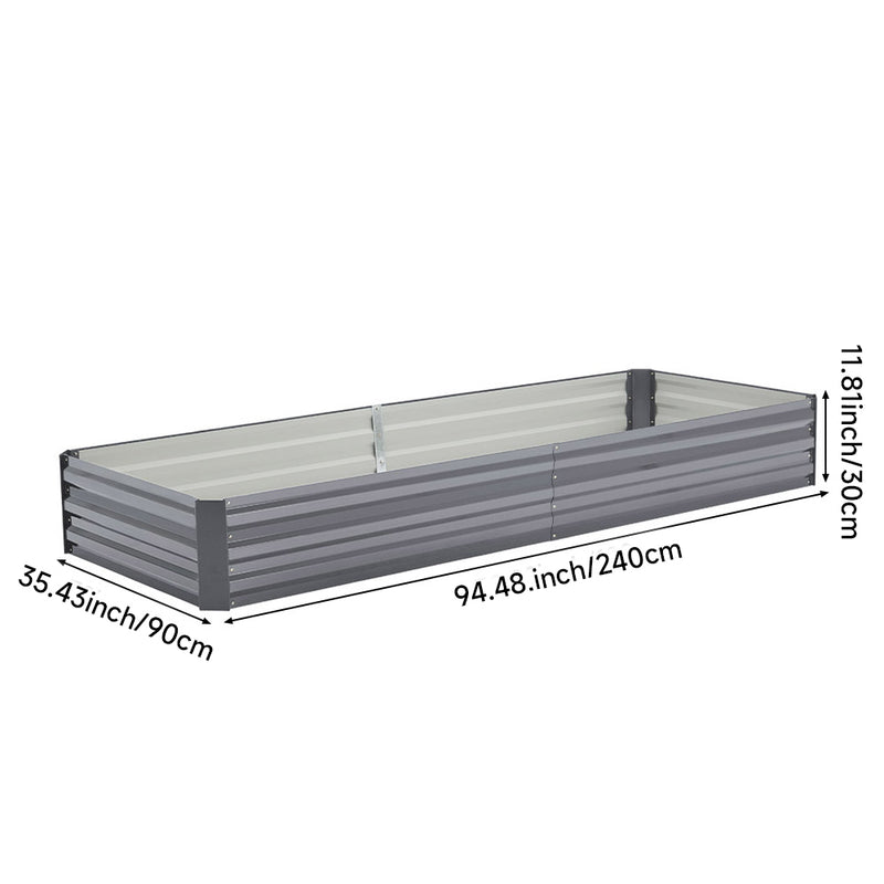 Breeins Outdoor Rectangular Metal Raised Garden Bed