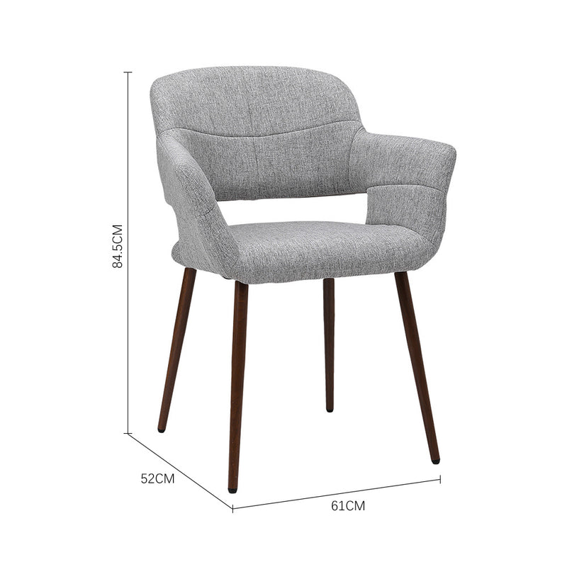 Livingandhome Pair of Modern Linen Dining Chairs