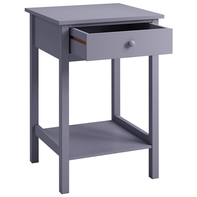 Livingandhome Side Table with Single Drawer and Round Solid Wood Handle