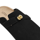 Close-Toe Slip-On Mules Black