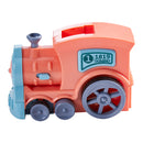 Kidkid Pink Automatic Domino Laying Train Toy with Lights for Kids